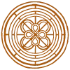 learn icon - circular geometric mandala in gold