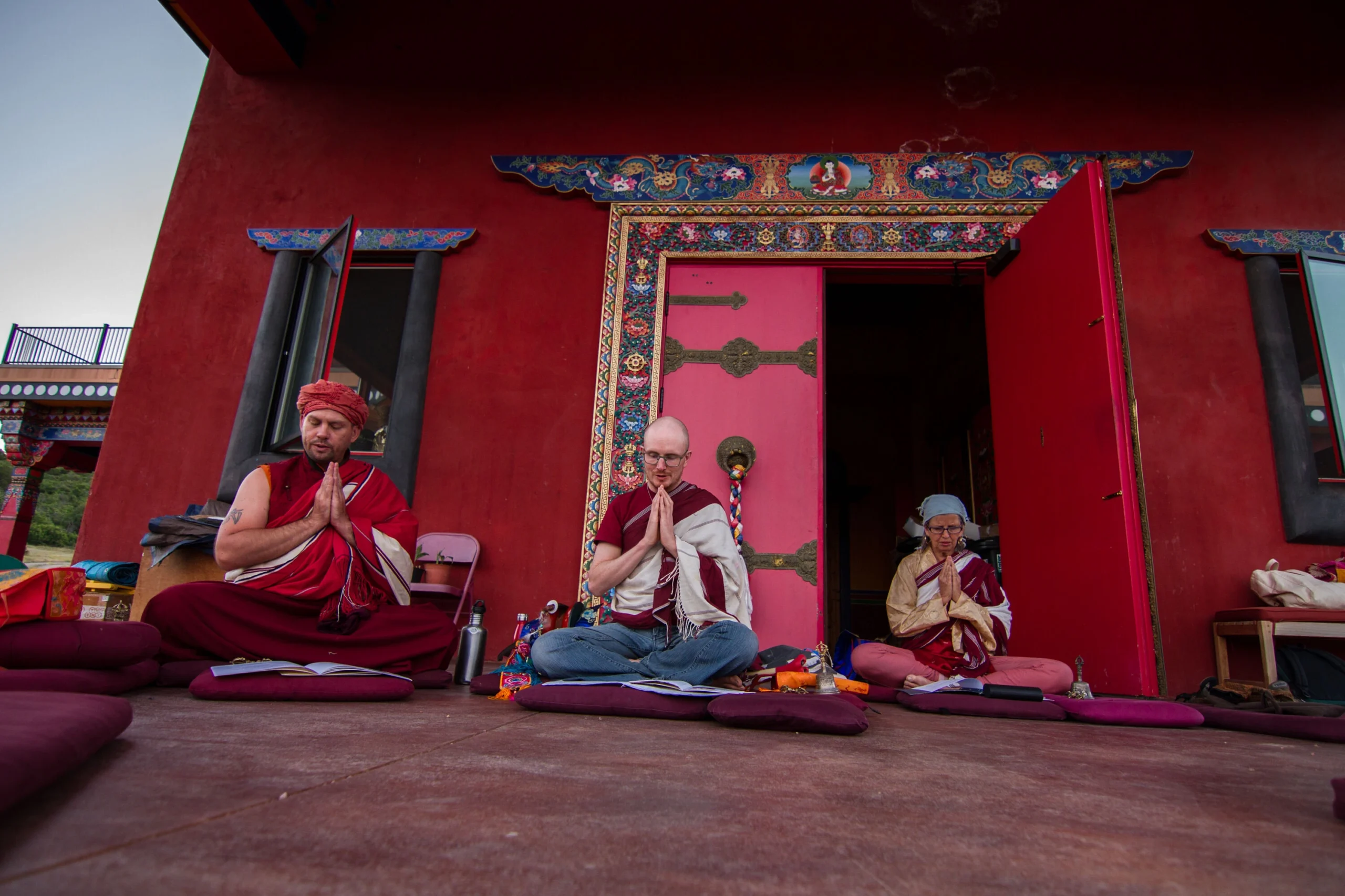Meditation Outside Temple